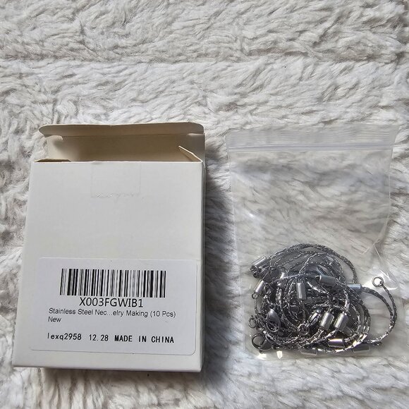 10 Pcs Stainless Steel Necklace Extenders Adjustable - Picture 1 of 1